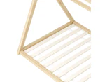 Oikiture Bed Frame King Single Wooden Kids Teepee House Frame