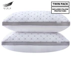 Gioia Casa Luxury Bamboo Down-Like Pillow Twin Pack w/ Pillow Protectors - New & Improved Comfort Feel