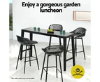 Gardeon 4-Piece Outdoor Bar Stools Plastic Metal Dining Chair Balcony