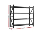 Giantz 2Mx1.8M Garage Shelving Warehouse Rack Pallet Racking Storage Shelf Black