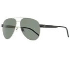 Saint Laurent Unisex Monogram Aviator Sunglasses SL M53 002 Silver/Black 60mm
