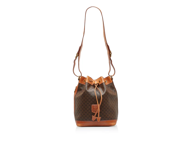 Celine Preloved Macadam Bucket Bag Brown Designer Pre Loved