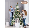 Mazam Christmas Tree 1.8M 6FT Xmas Trees Snowy Decorations Green 830 Tips