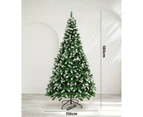 Mazam Christmas Tree 1.8M 6FT Xmas Trees Snowy Decorations Green 830 Tips