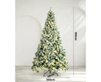 Mazam LED Christmas Tree 1.8M 6FT Xmas Trees White Snow Flocked Decorations