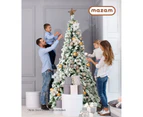 Mazam Christmas Tree 2.1M 7FT Xmas Trees Decorations White Snow Flocked 900 Tips