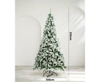 Mazam Christmas Tree 2.1M 7FT Xmas Trees Decorations White Snow Flocked 900 Tips