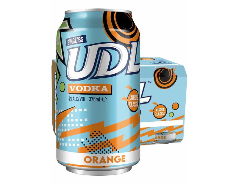 Udl Vodka & Orange 6 X 4 Pack 375ml Cans