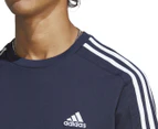 Adidas Men's Essentials 3-Stripes Tee / T-Shirt / Tshirt - Legend Ink/White
