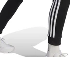 Adidas Women's Essentials Fleece Tapered 3-Stripes Pants / Joggers - Black/White
