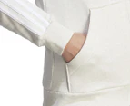 Adidas Essentials 3-Stripes Full-Zip Fleece Hoodie - Off White/White