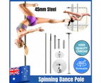 45mm Portable Dancing Pole Exercise Home GYM Dance Static Stripper Spinning