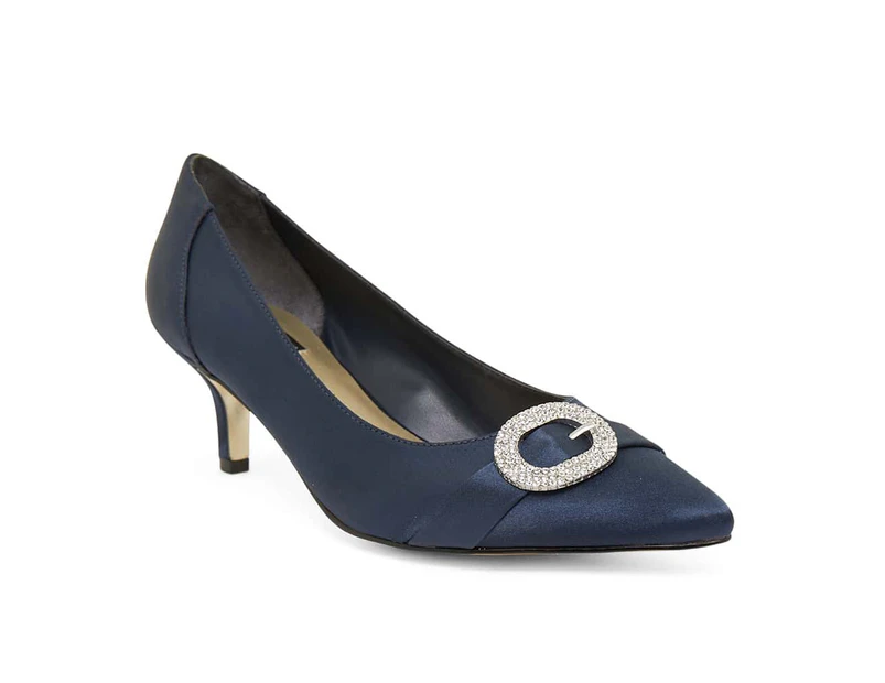 Womens Footwear Alan Pinkus Tina Bright Navy Satin Pump