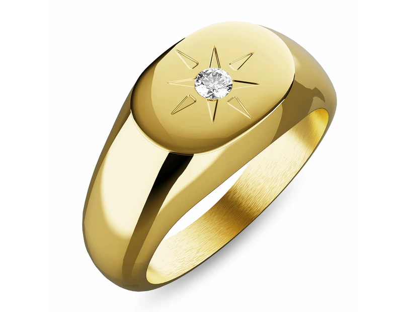 Celestial Brilliance Ring with Cubic Zirconia in Gold