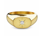 Celestial Brilliance Ring with Cubic Zirconia in Gold