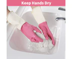 BOOMJOY 3 Pairs Latex Cleaning Gloves Pink with 40PCS Magic Sponges Cleaning Eraser Multi-function Foam Cleaner
