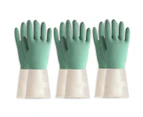 BOOMJOY 3 Pairs Latex Cleaning Gloves Heavy Duty Dishwashing Gloves Reusable Gloves Green
