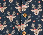 Gem Look Baby Boys' 2-Piece Christmas Reindeer Woven Shirt & Shorts Set - Navy