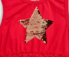 Gem Look Baby Girls' Sequin Star Layered Tutu Dress - Red