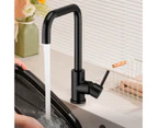 Kitchen Mixer Tap Swivel Goonseneck Spout Round Laundry faucets Kitchen Sink tap Brass Hot and Cold Black