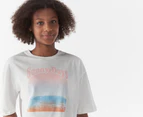 Roxy Girls' Gradient Landscape Tee / T-Shirt / Tshirt - Snow White