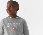 Tommy Hilfiger Boys' Tommy Flag Crewneck Sweater - Grey Heather