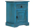 vidaXL Bedside Table Solid Mango Wood 40x30x50 cm Blue