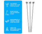 15Pcs Cocktail Picks For Drinks, Stainless Steel Cocktail Toothpicks, Reusable Cocktail Skewers For Olives Appetizers Fruit