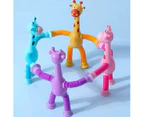 4 Pack Telescopic Suction Cup Giraffe Toy, Sensory Tubes For Toddlers, Fidget Toys For Boys & Girls, Fun Birthday Gifts For Kids,Luminescence