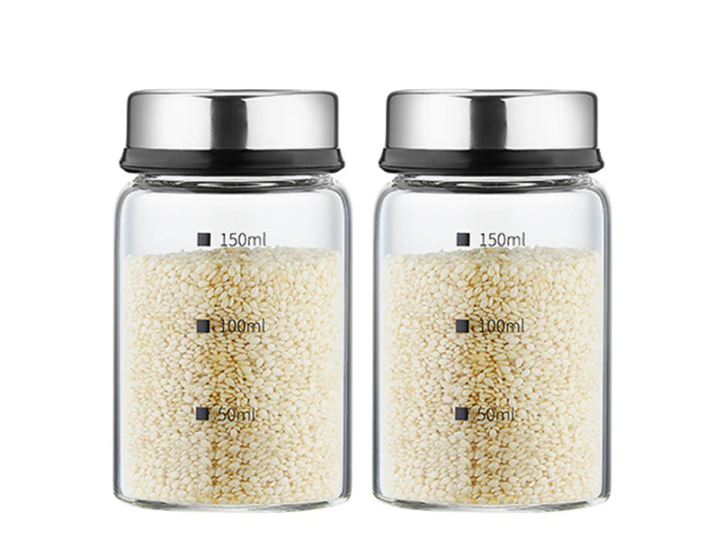 2 Spice Cans With Twisted Lids, Borosilicate Cans, Spice Cans Of 150Ml, Spice Shaker Bottles With Spice Holes, Used For Spices Or Herbs In Kitchens Or Outd