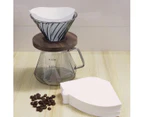 1 Box (100Pcs) 2-4 Serving Cups Fan Coffee Machine Filter Paper Hand Brew Drip Coffee Filter Paper,White