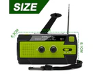 Emergency Crank Weather Radio Power Bank, Am/Fm/Noaa Solar Portable Weather Radio,Green