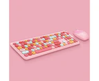 Vintage Style Wireless Keyboard And Mouse Set,Pink