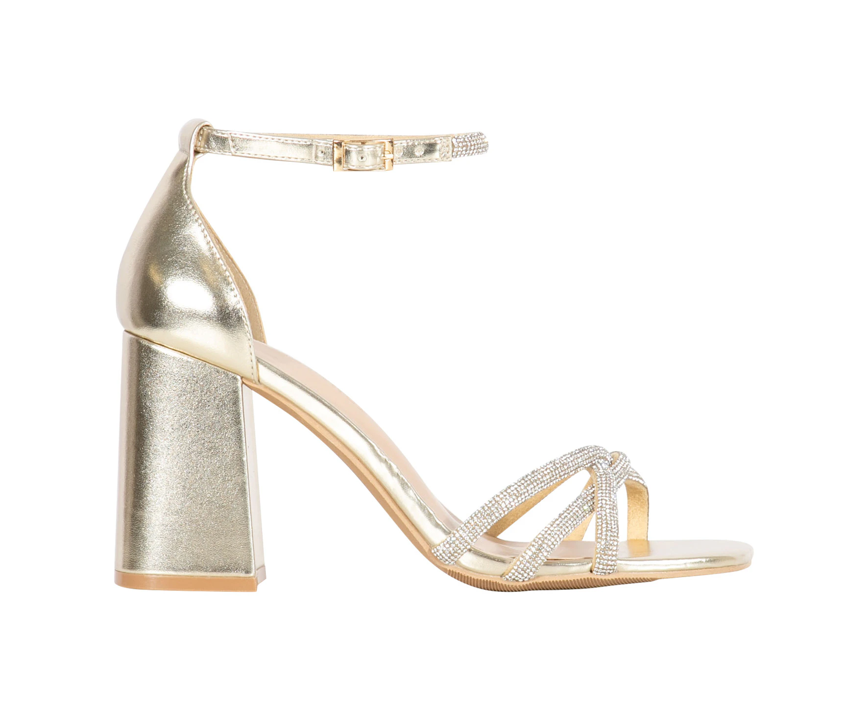 Cassia Wildfire Elegant High Block Heel Women's - Gold