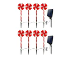 8Pcs Solar Lollipops Cane Light Candy Cane Lights Water-resistant Christmas Outdoor Lawn Light