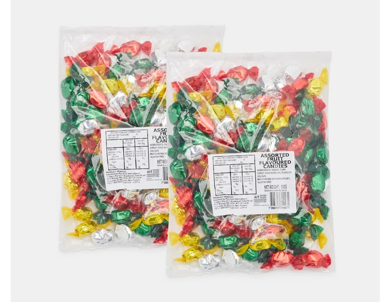 2 x Christmas Candy Mix Assorted Fruit Flavours 500g