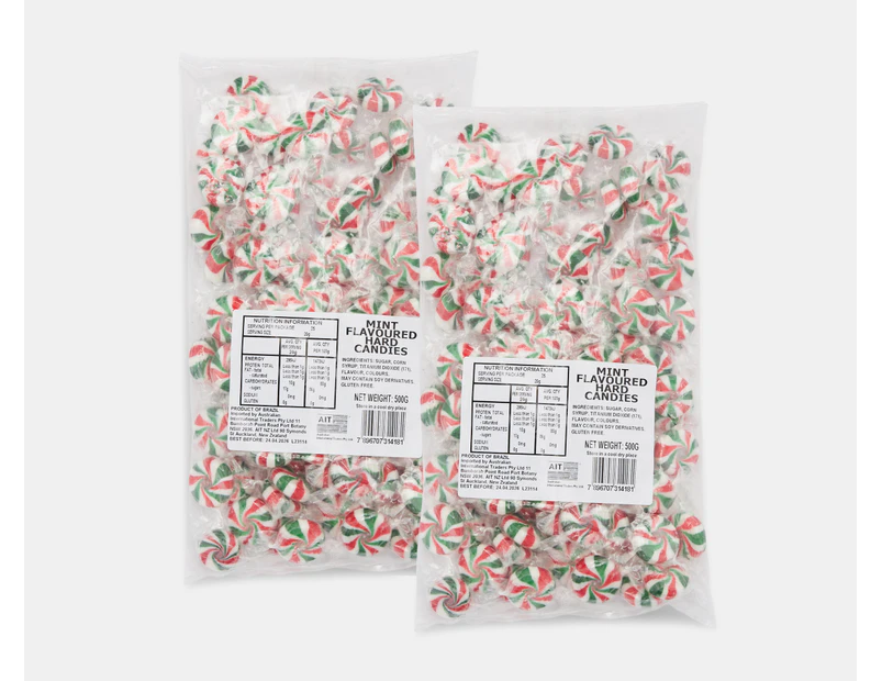 2 x Christmas Starlight Hard Candies Mint 500g