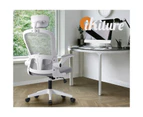 Oikiture Mesh Office Chair Executive Fabric Gaming Seat Racing Computer White