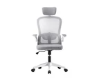 Oikiture Mesh Office Chair Executive Fabric Gaming Seat Racing Computer White