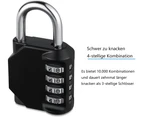 2 Pieces Combination Lock,4 Digits,Combination Lock,Padlock,Color: Black