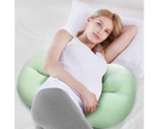 Side Sleeper Pillow U Shaped Pregnancy Pillow Double Wedge,Color Green