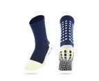 Football Socks Tube,Basketball Socks Granule Glue Towel Bottom Shock Absorption,Football Training Sports Socks,Navy Blue,L