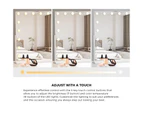 Oikiture 83x69cm LED Hollywood Mirrors Makeup Rotatable Mirror Magnifying Bluetooth Standing Wall Mounted