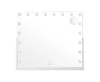 Oikiture 83x69cm LED Hollywood Mirrors Makeup Rotatable Mirror Magnifying Bluetooth Standing Wall Mounted