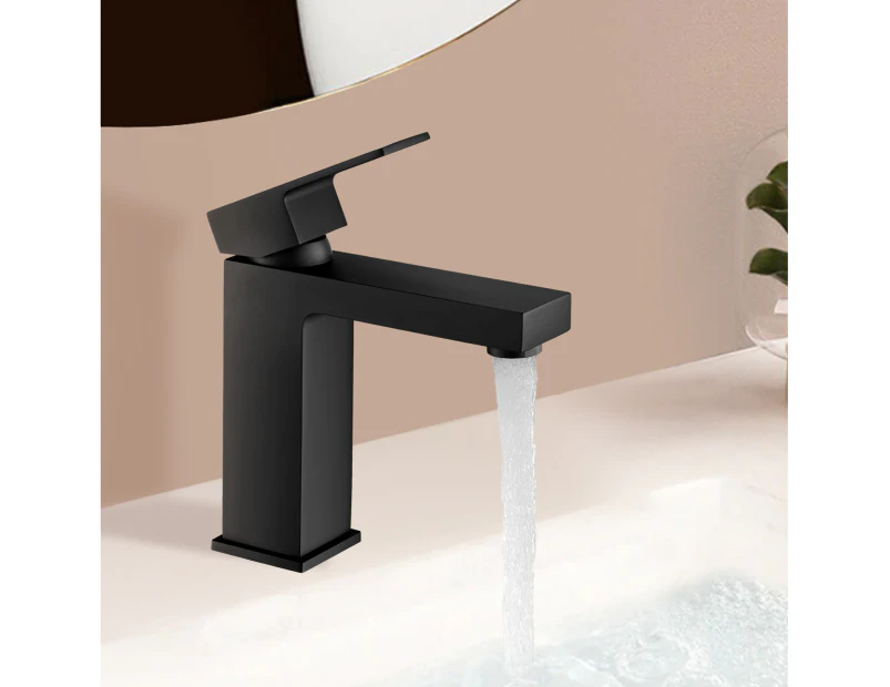 Bathroom Sink Tap Vanity Basin Mixer Tap Square Lever handle Counter Brass Faucets Black
