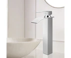 Tall Basin Mixer Tap Taller Waterfall Counter Vanity tap Bathroom Sink Faucets Chrome