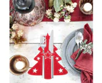 12pcs Christmas tree cutlery bag Christmas tree cutlery set Christmas party table decoration supplies,red