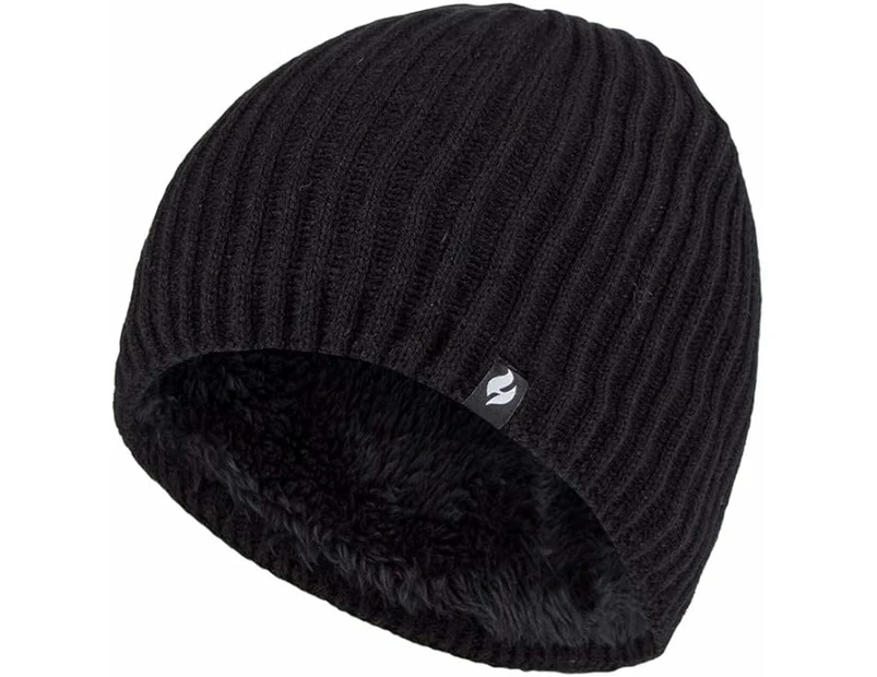 HEAT HOLDERS Warm Winter Halden Thermal Fleece Lined Beanie - Men's - Black
