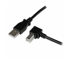 Star Tech 1m USB 2.0 A Straight To Right Angle B Cable Male To Male 480Mbps BLK