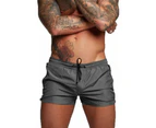 Mens Swimming Shorts Boxer Swimming Trunks Water Sports Shorts Quick-Drying-Grey